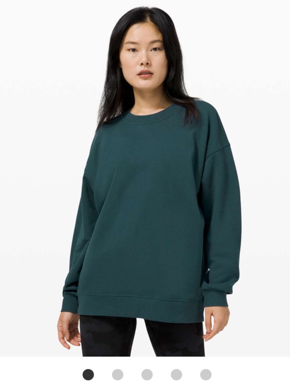 lululemon oversized crew sweatshirt - deep submarine green